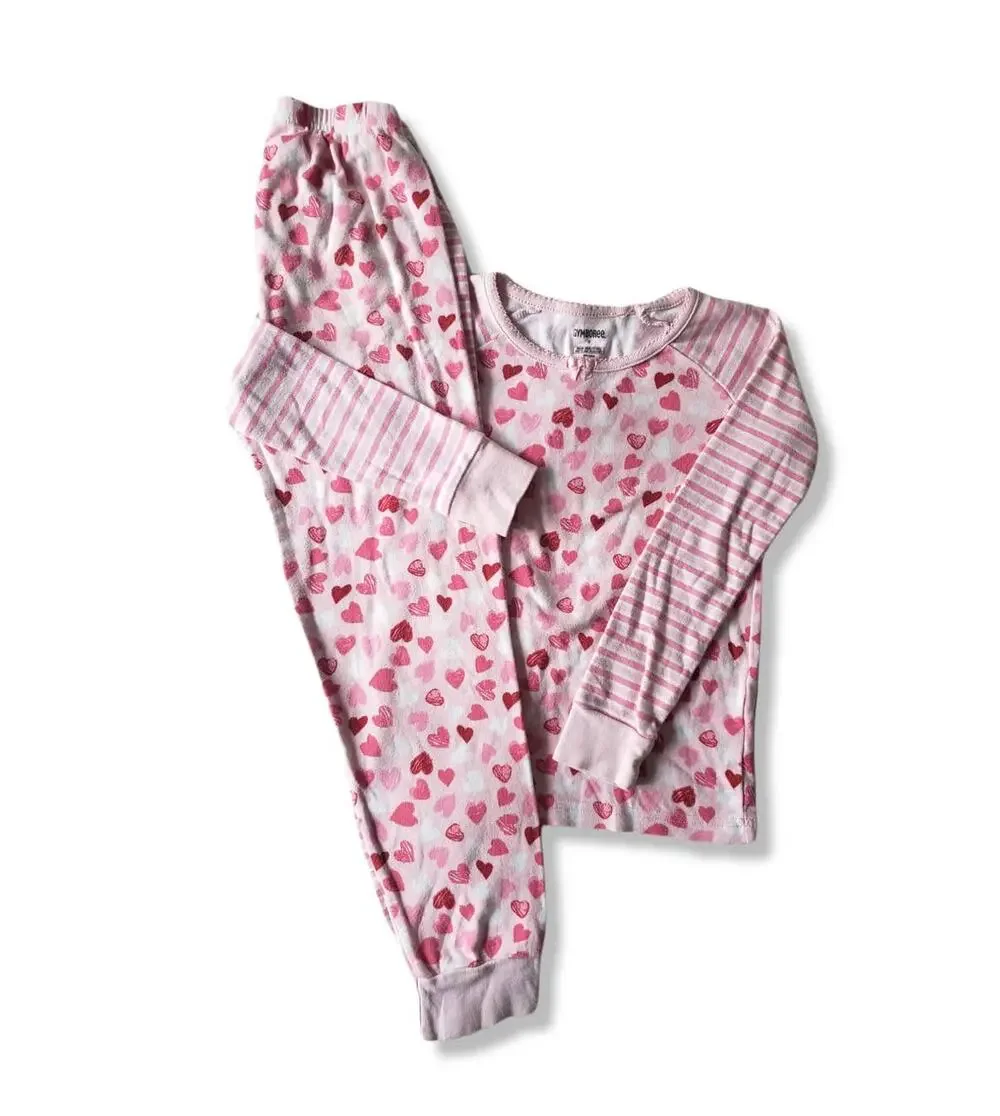 Gymboree 7 Hearts Pajamas Girls PJ